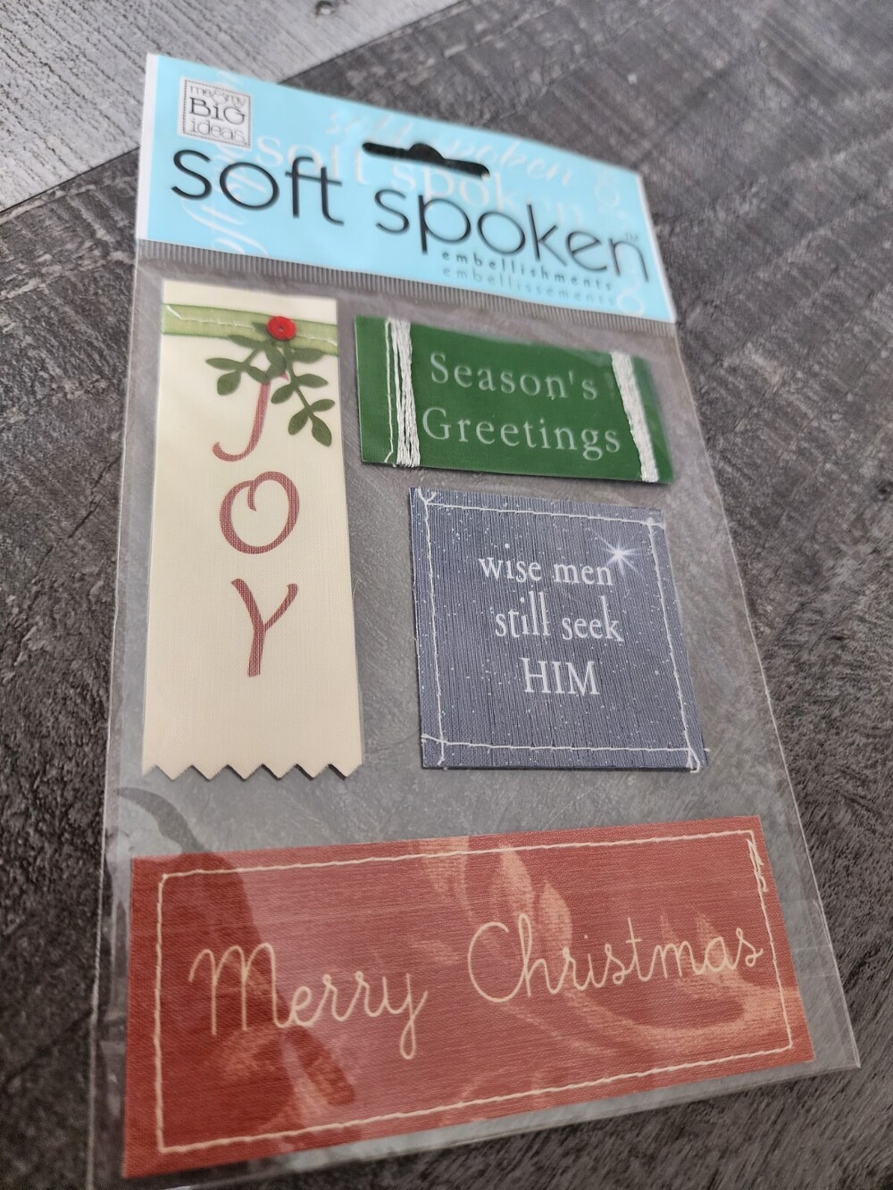 MAMBI Soft Spoken Tag Embellishments Christmas Joy Wise Men RETIRED New #28
